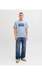 Ανδρικό T-Shirt Jack & Jones JJCole Print Tee SS Crew Neck LN 12288492 Celestial Blue