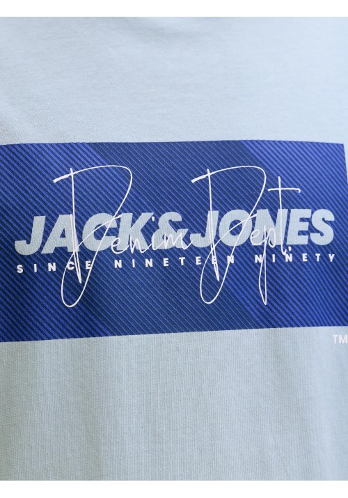 Ανδρικό T-Shirt Jack & Jones JJCole Print Tee SS Crew Neck LN 12288492 Celestial Blue