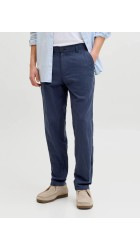 Ανδρικό Παντελόνι Λινό Jack & Jones JPStace Summer Linen Blend Chino Pant SN 12248604 Navy Blazer