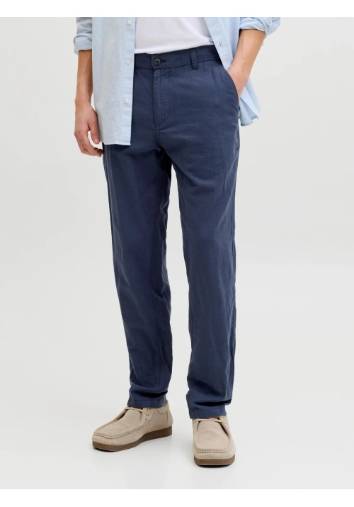 Ανδρικό Παντελόνι Λινό Jack & Jones JPStace Summer Linen Blend Chino Pant SN 12248604 Navy Blazer