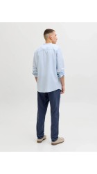 Ανδρικό Παντελόνι Λινό Jack & Jones JPStace Summer Linen Blend Chino Pant SN 12248604 Navy Blazer