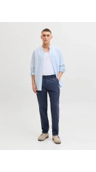Ανδρικό Παντελόνι Λινό Jack & Jones JPStace Summer Linen Blend Chino Pant SN 12248604 Navy Blazer