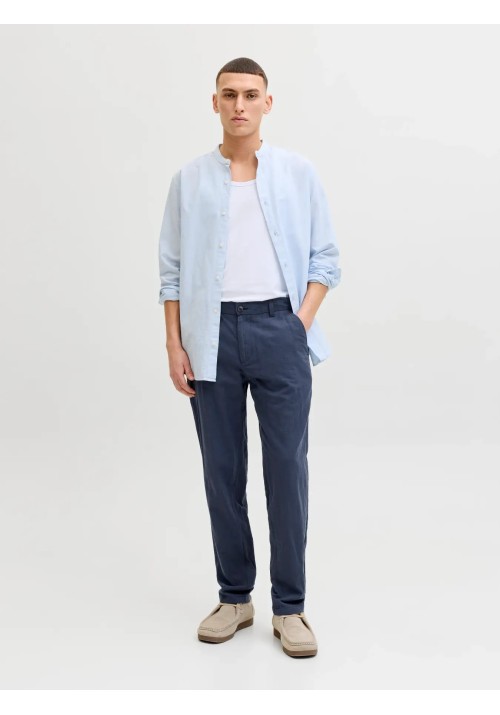 Ανδρικό Παντελόνι Λινό Jack & Jones JPStace Summer Linen Blend Chino Pant SN 12248604 Navy Blazer