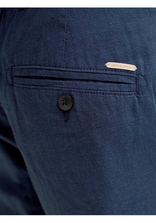 Ανδρικό Παντελόνι Λινό Jack & Jones JPStace Summer Linen Blend Chino Pant SN 12248604 Navy Blazer
