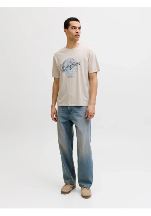Ανδρικό T-Shirt Jack & Jones JJHonolulu Shape Tee SS Crew Neck LN 12288088 Moonbeam