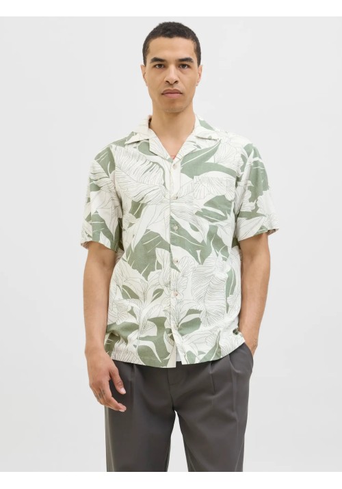 Ανδρικό Πουκάμισο Jack & Jones JPRBlubahamas Print Resort S/S Shirt LN 12278489 Hedge Green