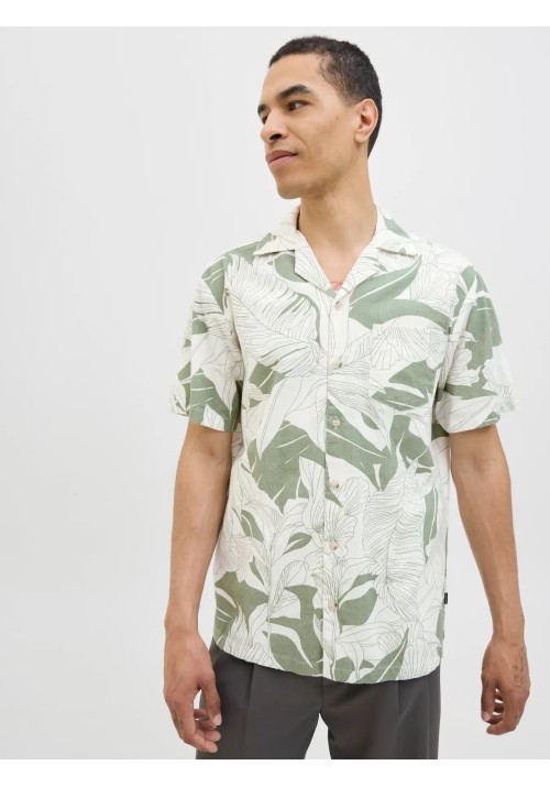 Ανδρικό Πουκάμισο Jack & Jones JPRBlubahamas Print Resort S/S Shirt LN 12278489 Hedge Green