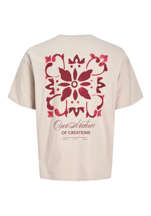 Ανδρικό T-Shirt Jack & Jones JJart Print Tee SS Crew Neck 12288095 Moonbeam