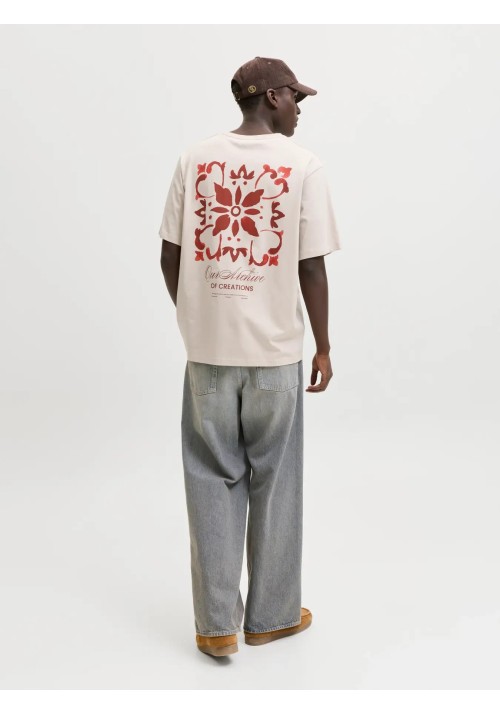 Ανδρικό T-Shirt Jack & Jones JJart Print Tee SS Crew Neck 12288095 Moonbeam