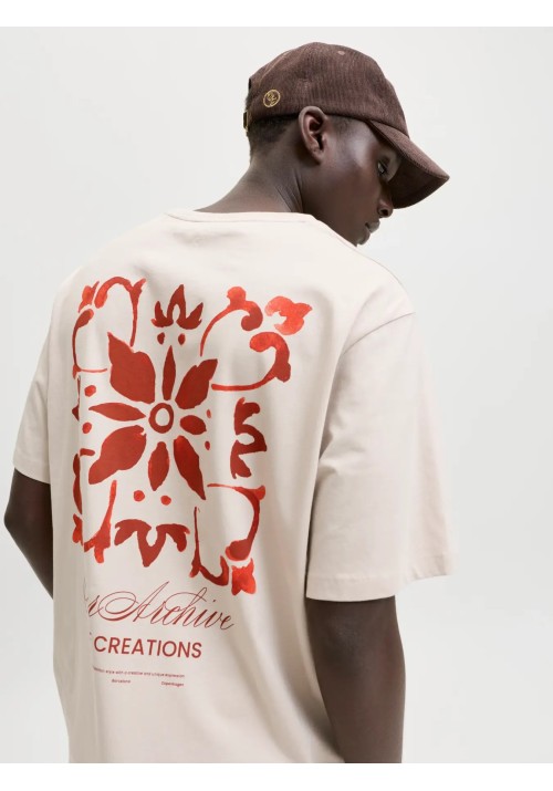 Ανδρικό T-Shirt Jack & Jones JJart Print Tee SS Crew Neck 12288095 Moonbeam