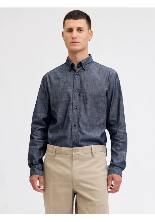 Ανδρικό Πουκάμισο Jack & Jones JPRBlarichard Chambray L/S Shirt 12294843 Blue Denim