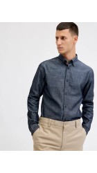 Ανδρικό Πουκάμισο Jack & Jones JPRBlarichard Chambray L/S Shirt 12294843 Blue Denim