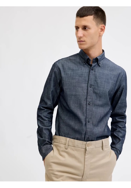 Ανδρικό Πουκάμισο Jack & Jones JPRBlarichard Chambray L/S Shirt 12294843 Blue Denim