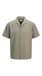 Ανδρικό Πουκάμισο Jack & Jones JJGlobal Waffle Resort Shirt SS 12295551 Vetiver