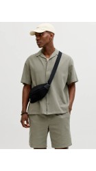 Ανδρικό Πουκάμισο Jack & Jones JJGlobal Waffle Resort Shirt SS 12295551 Vetiver