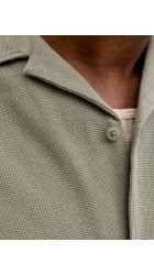 Ανδρικό Πουκάμισο Jack & Jones JJGlobal Waffle Resort Shirt SS 12295551 Vetiver