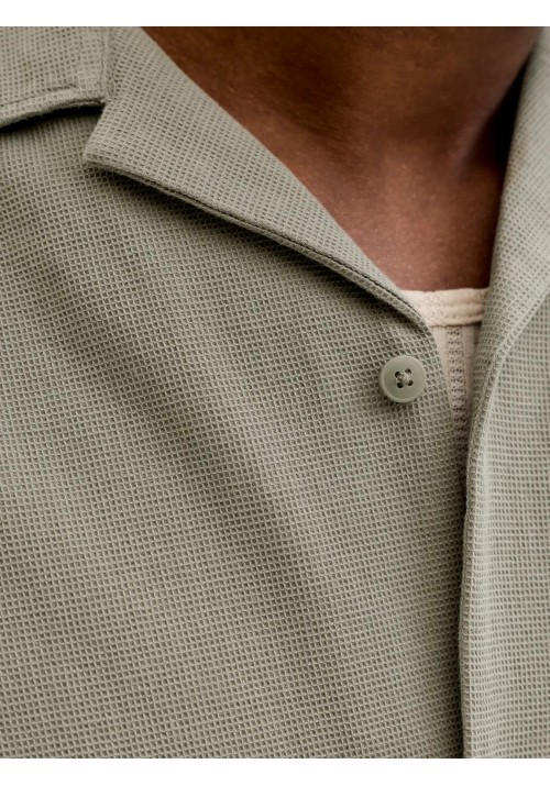 Ανδρικό Πουκάμισο Jack & Jones JJGlobal Waffle Resort Shirt SS 12295551 Vetiver