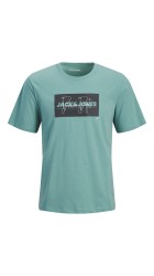 Ανδρικό T-Shirt Jack & Jones JJCole Print Tee SS Crew Neck LN 12288492 Mineral Blue