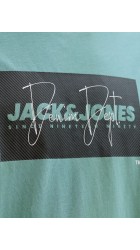 Ανδρικό T-Shirt Jack & Jones JJCole Print Tee SS Crew Neck LN 12288492 Mineral Blue