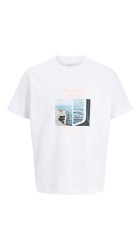 Ανδρικό T-Shirt Jack & Jones Jornorrebro Photo Tee SS Crew Neck LN 12291022 Bright White
