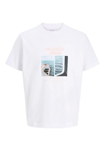 Ανδρικό T-Shirt Jack & Jones Jornorrebro Photo Tee SS Crew Neck LN 12291022 Bright White
