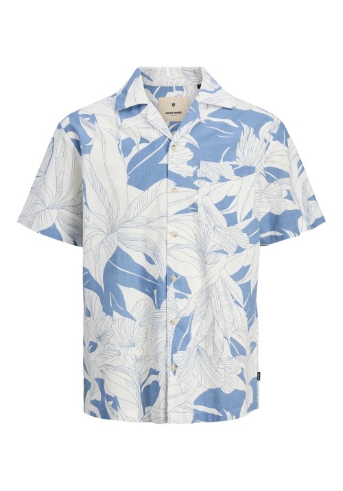 Ανδρικό Πουκάμισο Jack & Jones JPRBlubahamas Print Resort S/S Shirt LN 12278489 Quiet Harbor