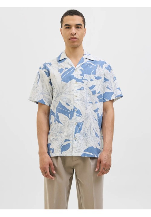 Ανδρικό Πουκάμισο Jack & Jones JPRBlubahamas Print Resort S/S Shirt LN 12278489 Quiet Harbor