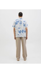 Ανδρικό Πουκάμισο Jack & Jones JPRBlubahamas Print Resort S/S Shirt LN 12278489 Quiet Harbor