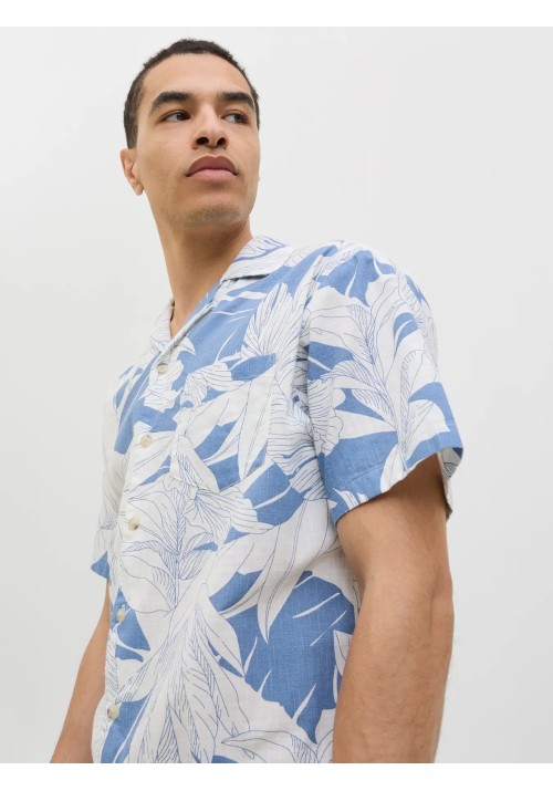 Ανδρικό Πουκάμισο Jack & Jones JPRBlubahamas Print Resort S/S Shirt LN 12278489 Quiet Harbor