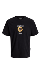 Ανδρικό T-Shirt Jack & Jones JComarina Front Print TEE SS Crew Neck 12295563 Black