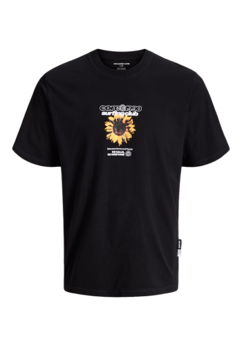 Ανδρικό T-Shirt Jack & Jones JComarina Front Print TEE SS Crew Neck 12295563 Black