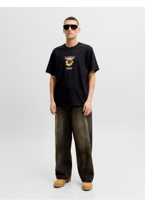 Ανδρικό T-Shirt Jack & Jones JComarina Front Print TEE SS Crew Neck 12295563 Black