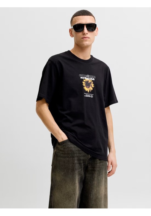 Ανδρικό T-Shirt Jack & Jones JComarina Front Print TEE SS Crew Neck 12295563 Black