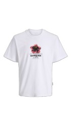 Ανδρικό T-Shirt Jack & Jones JComarina Front Print TEE SS Crew Neck 12295563 Λευκό