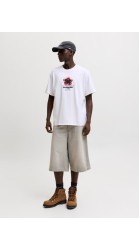 Ανδρικό T-Shirt Jack & Jones JComarina Front Print TEE SS Crew Neck 12295563 Λευκό