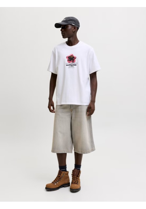 Ανδρικό T-Shirt Jack & Jones JComarina Front Print TEE SS Crew Neck 12295563 Λευκό