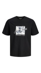 Ανδρικό T-Shirt Jack & Jones JJHonolulu Shape Tee SS Crew Neck LN 12288088 Black
