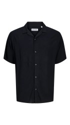 Ανδρικό Πουκάμισο Jack & Jones JJEJeff Solid Resort Shirt S/S SN 12268443 Black