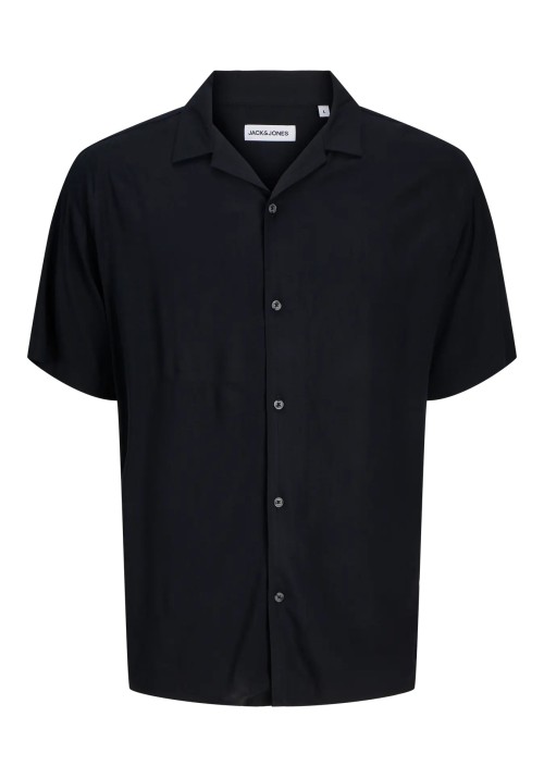 Ανδρικό Πουκάμισο Jack & Jones JJEJeff Solid Resort Shirt S/S SN 12268443 Black