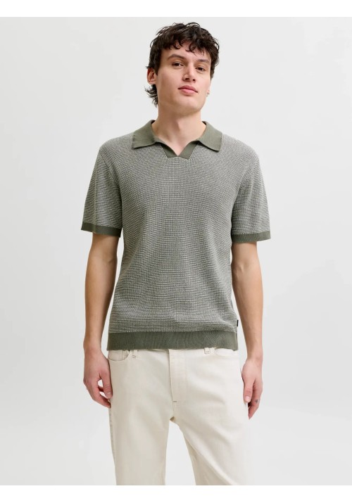 Ανδρική Μπλούζα Πλεκτή Jack & Jones JPEBlaudson Knit Split Neck SS SN 12297988 Smokey Olive Twist Ανδρική Μπλούζα Πλεκτή Jack & Jones JPEBlaudson Knit Split Neck SS SN 12297988 Smokey Olive Twist