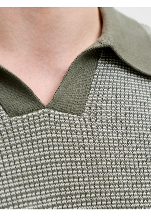 Ανδρική Μπλούζα Πλεκτή Jack & Jones JPEBlaudson Knit Split Neck SS SN 12297988 Smokey Olive Twist Ανδρική Μπλούζα Πλεκτή Jack & Jones JPEBlaudson Knit Split Neck SS SN 12297988 Smokey Olive Twist