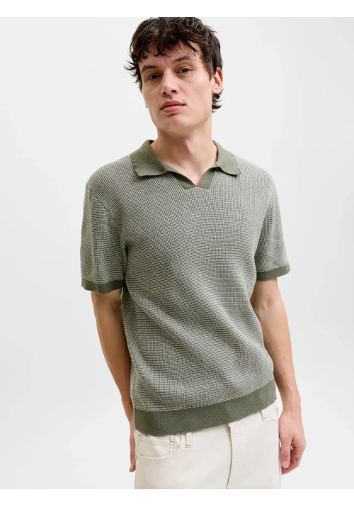 Ανδρική Μπλούζα Πλεκτή Jack & Jones JPEBlaudson Knit Split Neck SS SN 12297988 Smokey Olive Twist Ανδρική Μπλούζα Πλεκτή Jack & Jones JPEBlaudson Knit Split Neck SS SN 12297988 Smokey Olive Twist