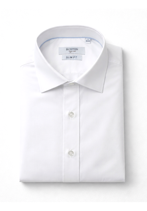 Ανδρικό Πουκάμισο Ελαστικό Slim Fit Boston 9001-00 Λευκό