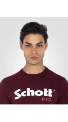 Ανδρικά T-Shirt Schott N.Y.K. TSPKLogo TSS2606 Khaki-Bordeaux