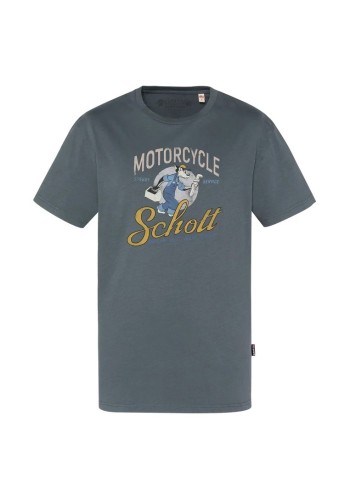 Ανδρικό T-Shirt Schott TSBarton  Tee Shirt Motard Schott Anthracite