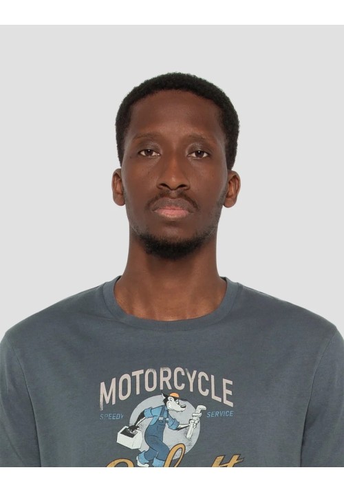 Ανδρικό T-Shirt Schott TSBarton  Tee Shirt Motard Schott Anthracite