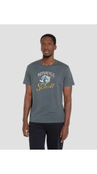 Ανδρικό T-Shirt Schott TSBarton  Tee Shirt Motard Schott Anthracite