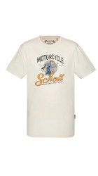 Ανδρικό T-Shirt Schott TSBarton  Tee Shirt Motard Schott Off White