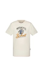 Ανδρικό T-Shirt Schott TSBarton  Tee Shirt Motard Schott Off White