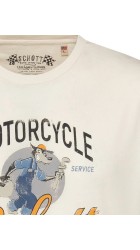 Ανδρικό T-Shirt Schott TSBarton  Tee Shirt Motard Schott Off White